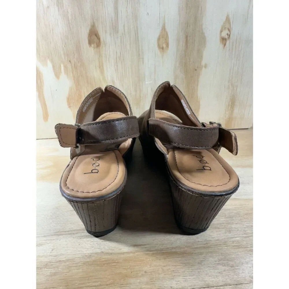 Boc Brown Suede Wedge Slingback Sandals Women’s Size 8